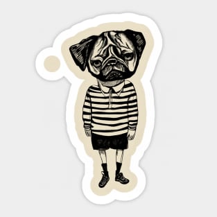 Pugsley the Pug Begging Sticker